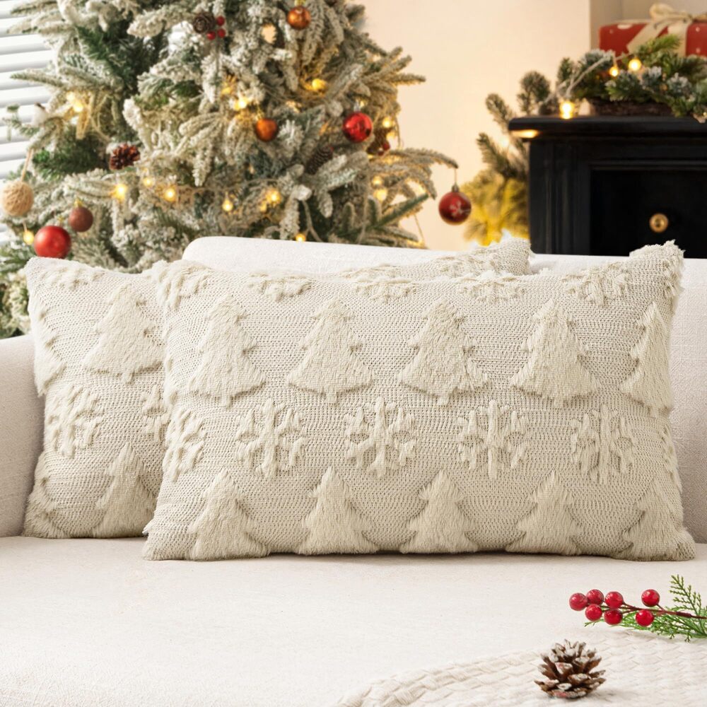 7680 Christmas Throw Pillow Covers 12x20 Set of 2 Christmas Decorations